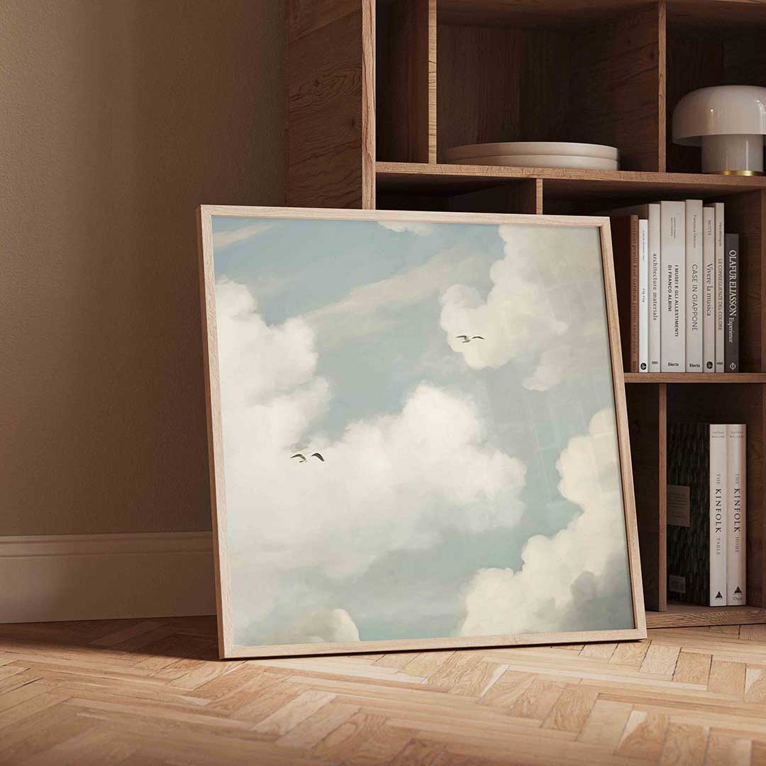 Wolken en vogels Poster