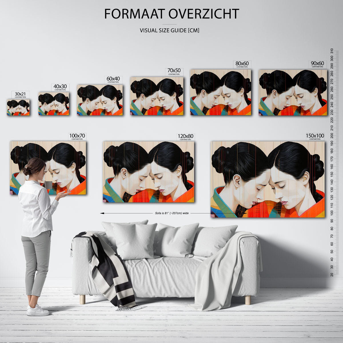 Twee figuren met gesloten ogen Poster