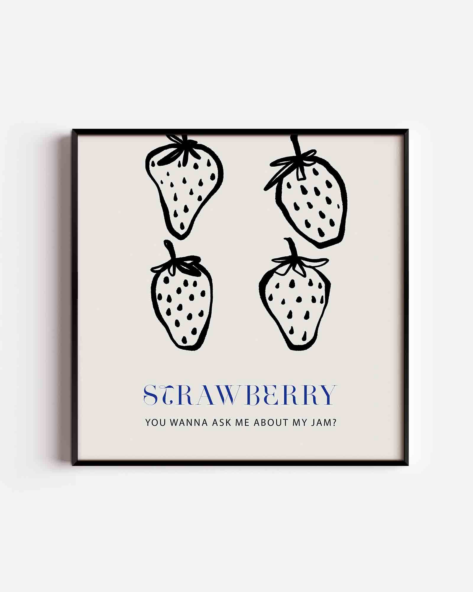 Aardbeien illustratie Poster