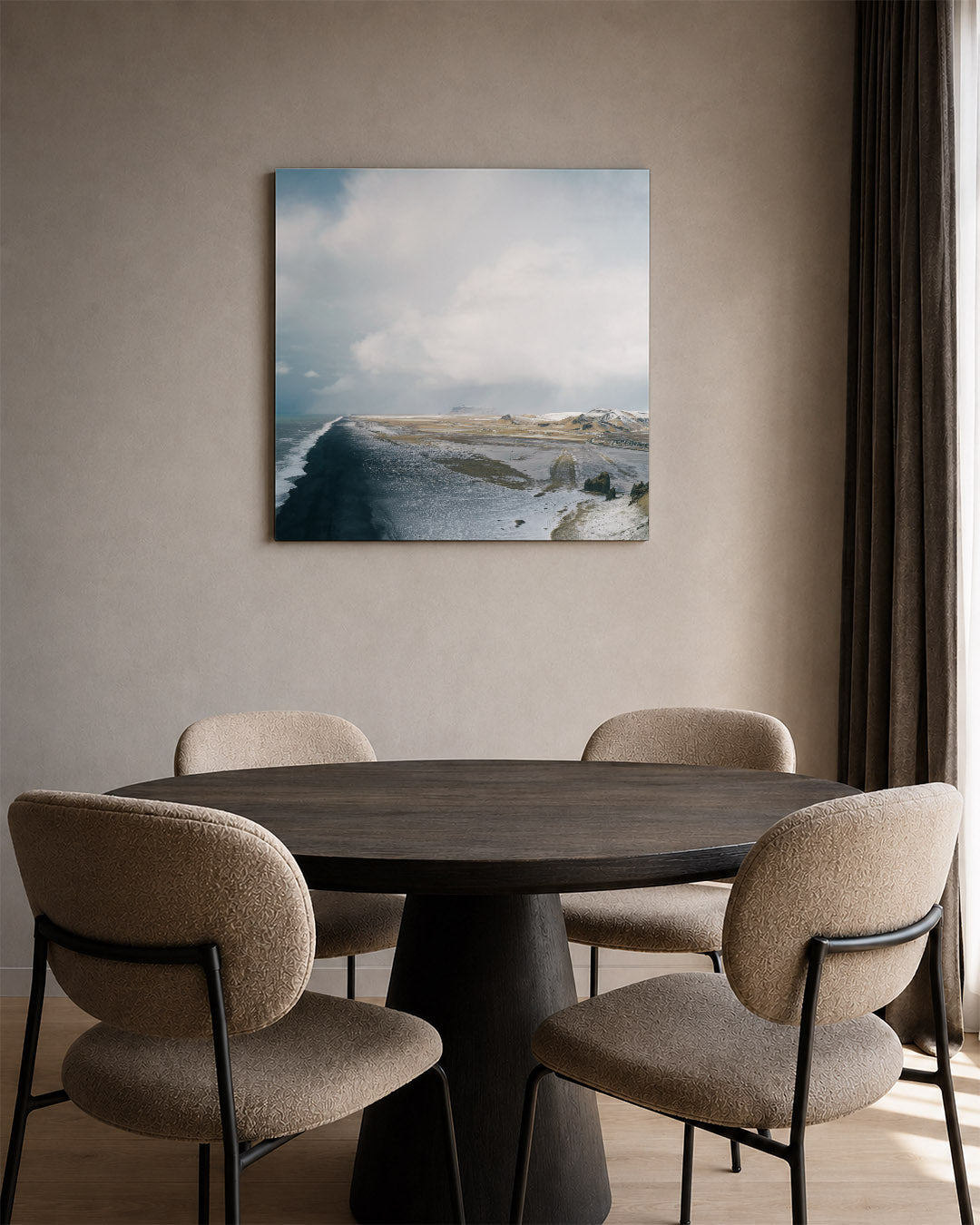 Kustlandschap met wolken Kunstwerk