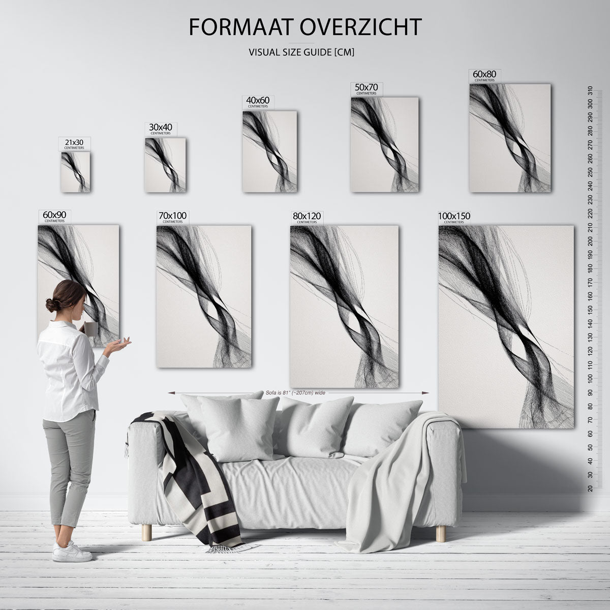 Vloeiende lijnen Poster