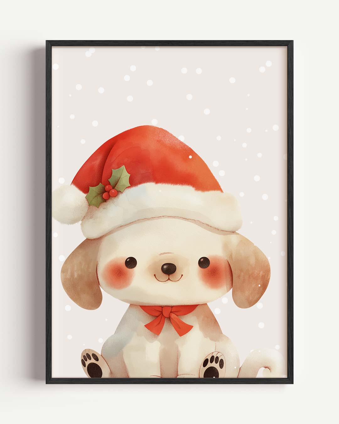 Schattige Kerst Puppy Poster-WallArtistic