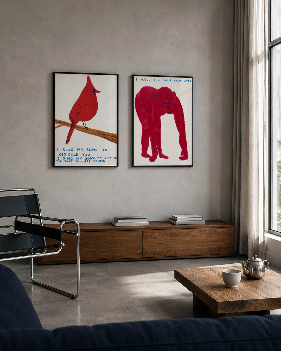 Vogel en tekst Posterset