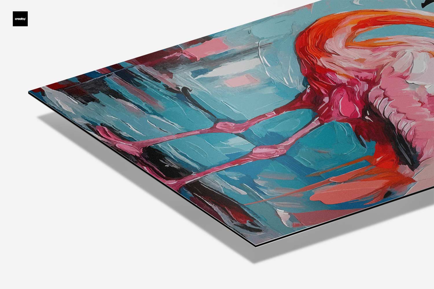 Farbenfrohes Flamingo-Kunstwerk