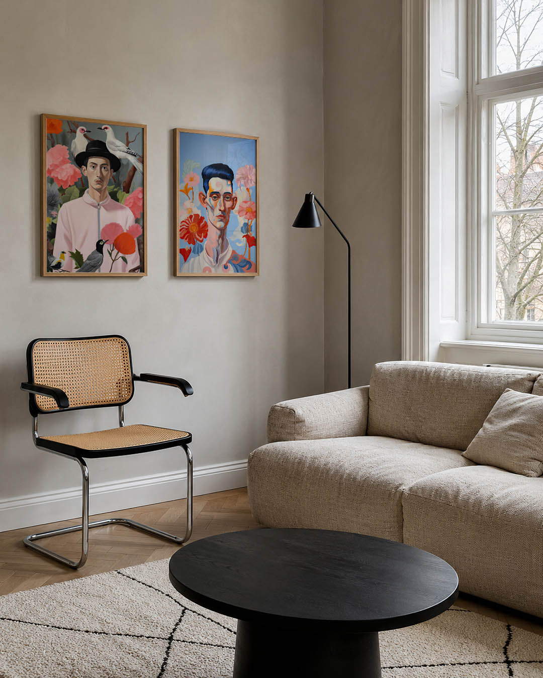 Vogels en bloemen Posterset
