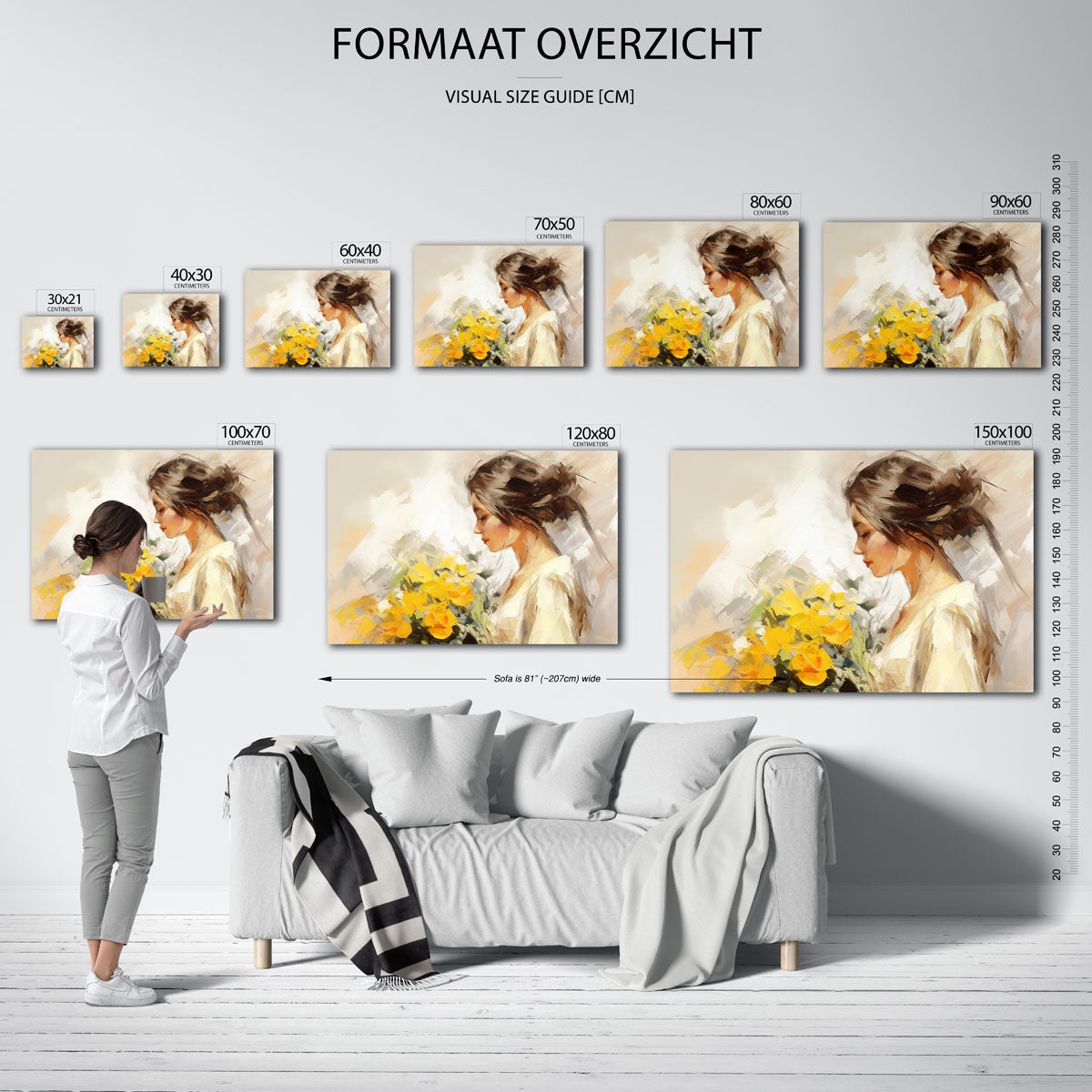 Vrouw met bloemen Poster