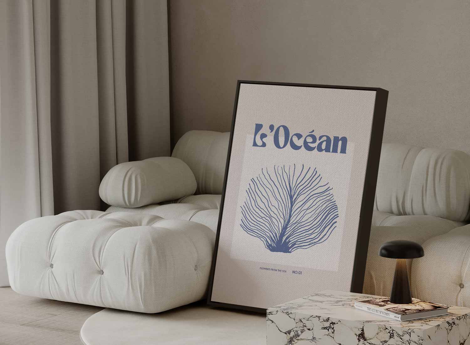 L'Océan - Bloem van de Zee Kunstwerk-canvas-dibond-plexiglas-wanddecoratie-WallArtistic