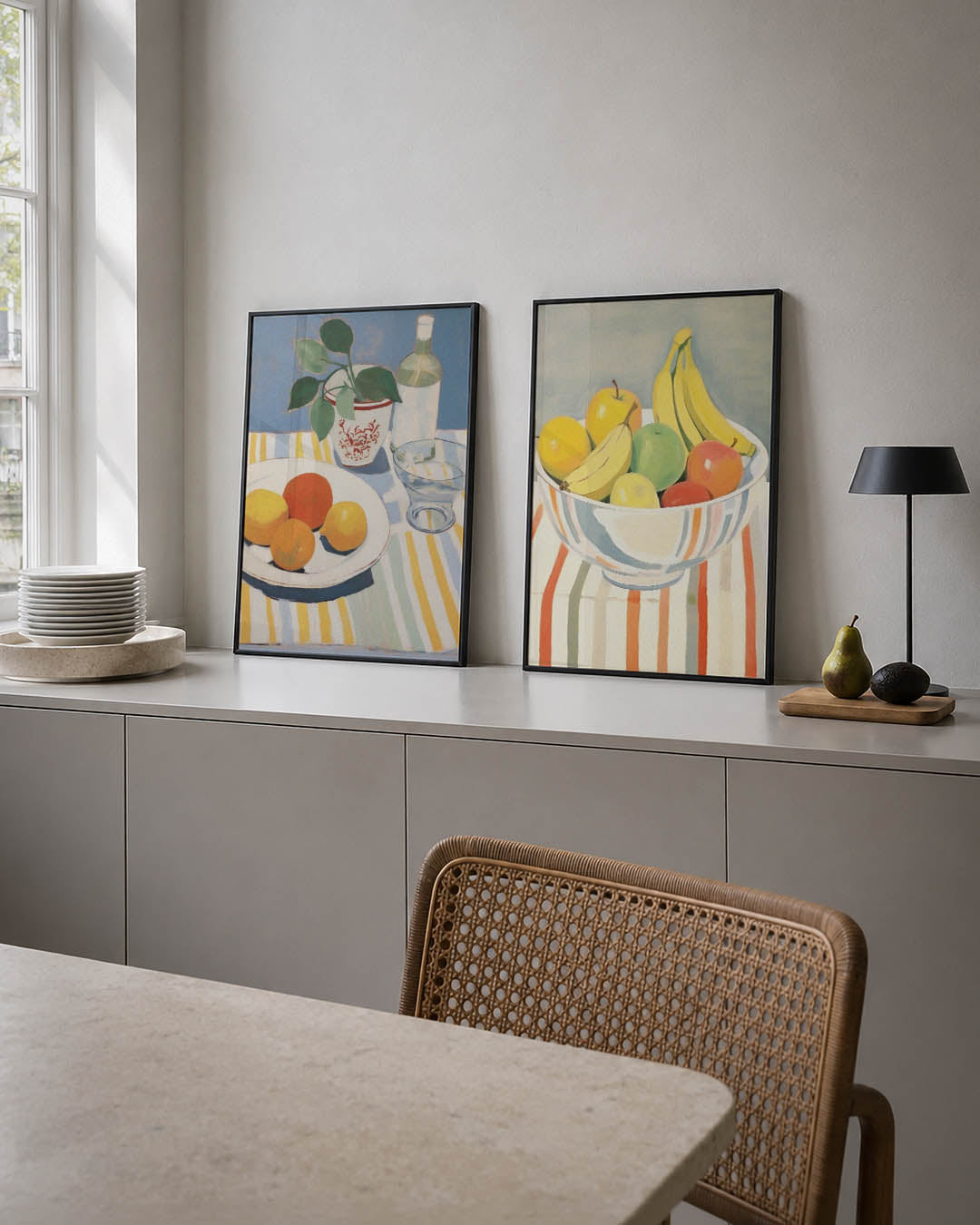 Fruit en strepen Posterset