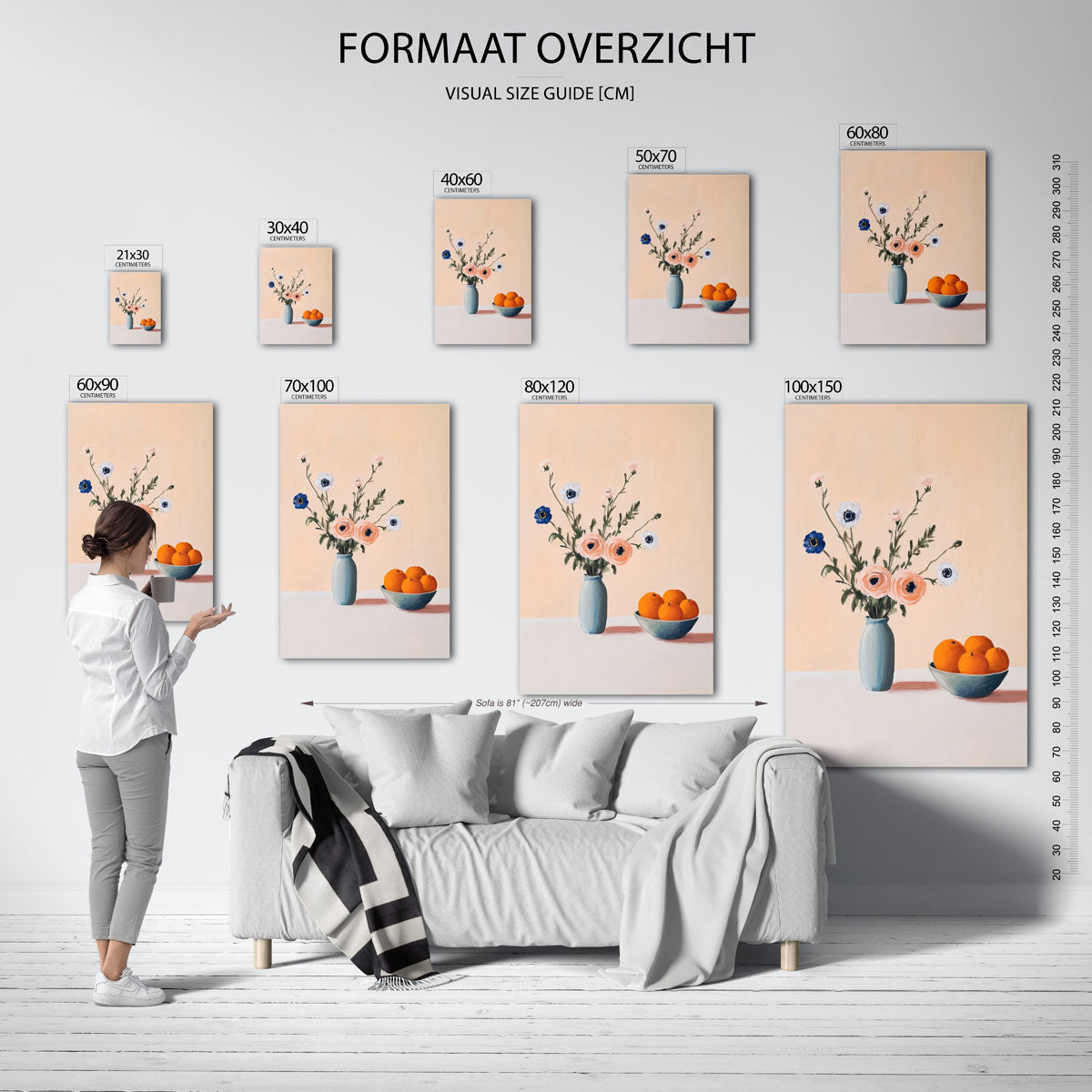 Bloemen en sinaasappels Poster