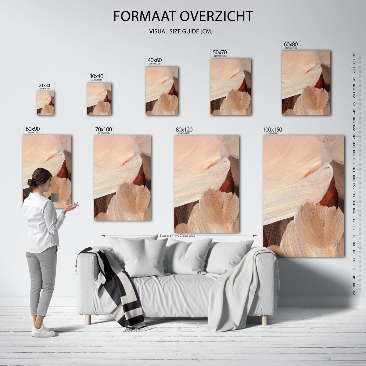 Abstracte penseelstreken Poster