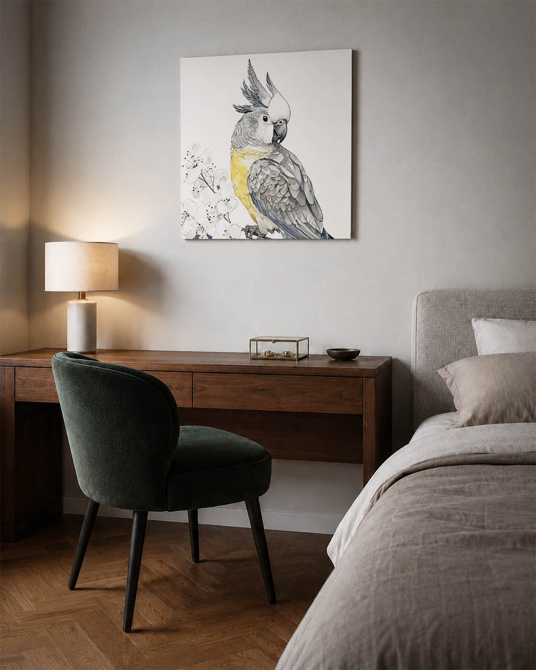 Vogels en bloemen Kunstwerk