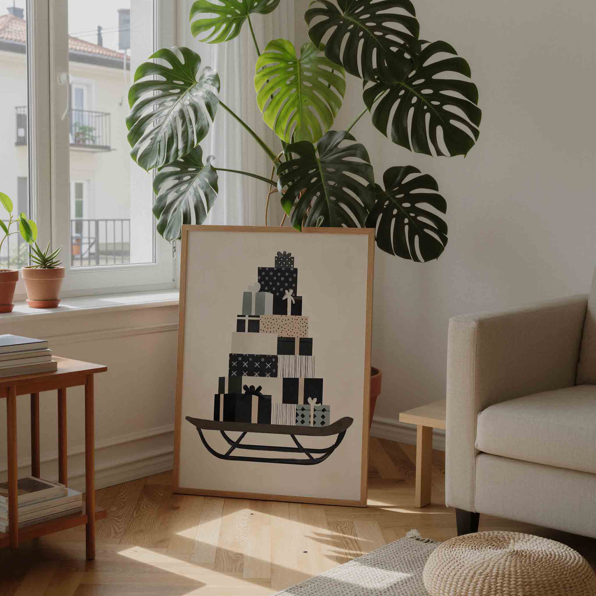 Cadeaus op slee Poster