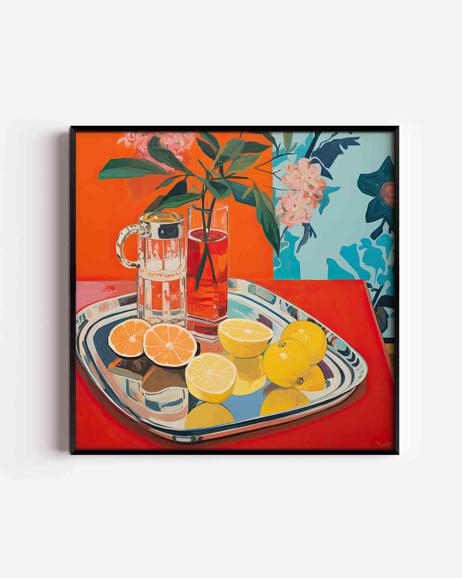 Citrus en bloemen Poster