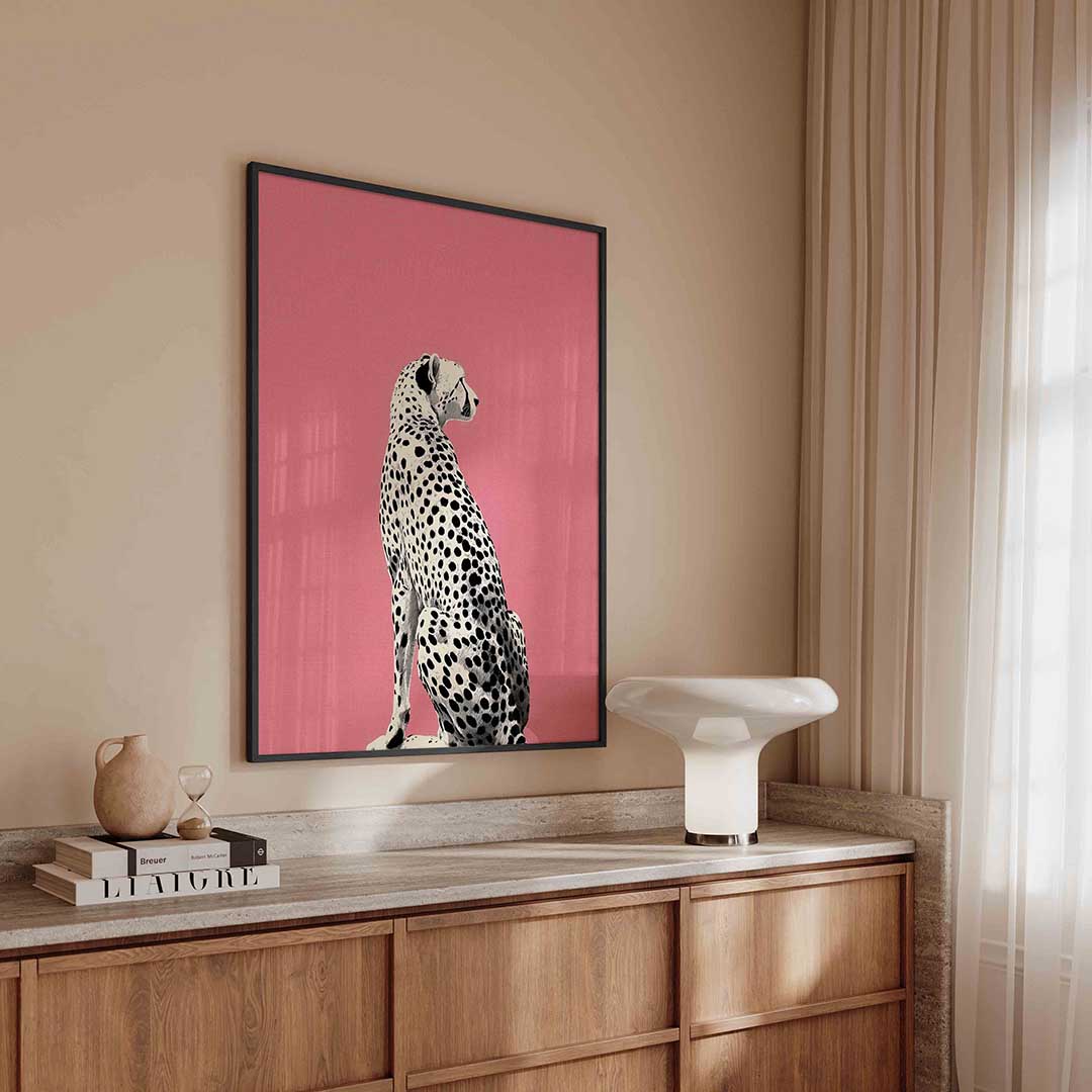 Zittende cheetah Poster