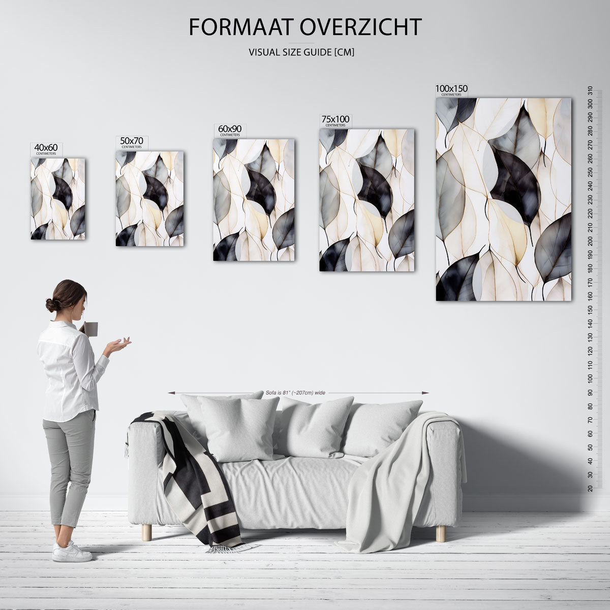 Organische bladvormen Kunstwerk