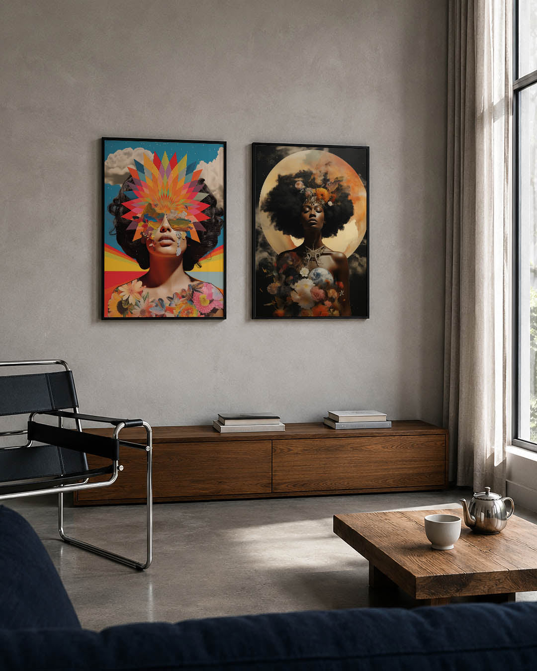 Kleurrijke vormenexplosie Posterset