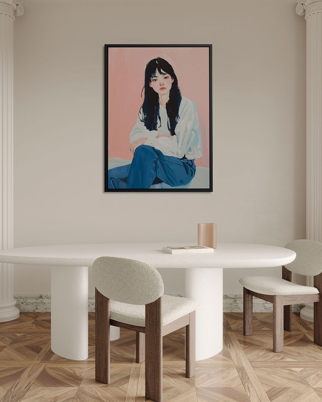 Portret in zachte tinten Kunstwerk