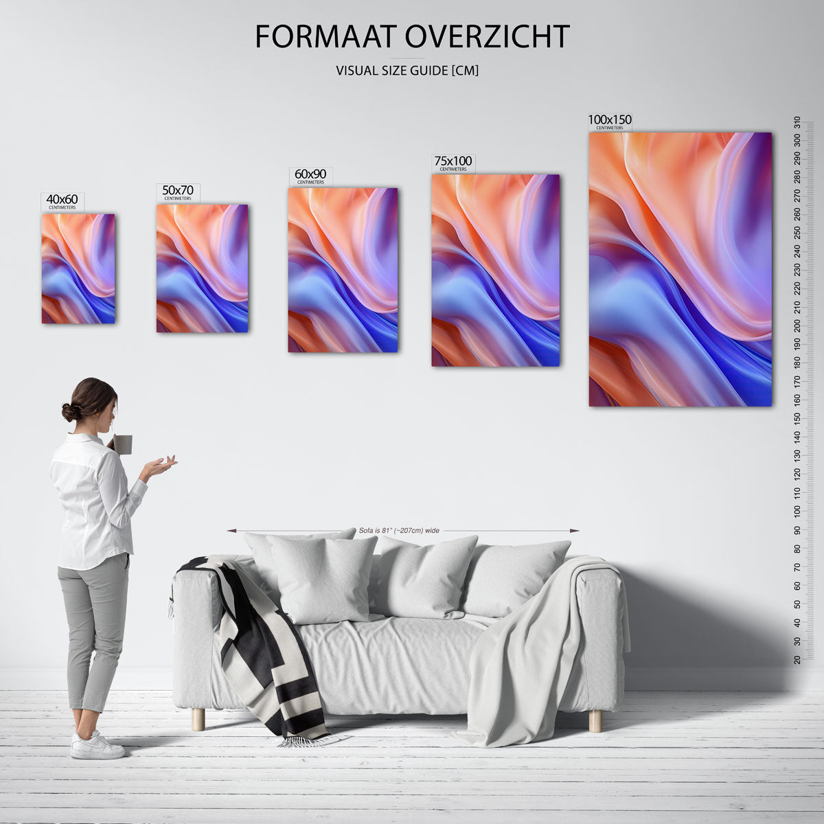 Vloeiende kleuren golf Kunstwerk