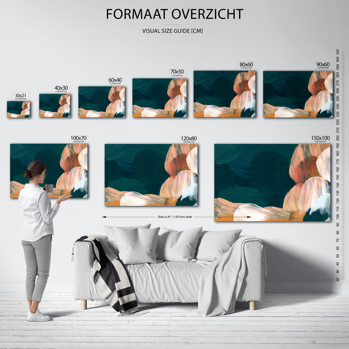 Abstracte penseelstreken Poster