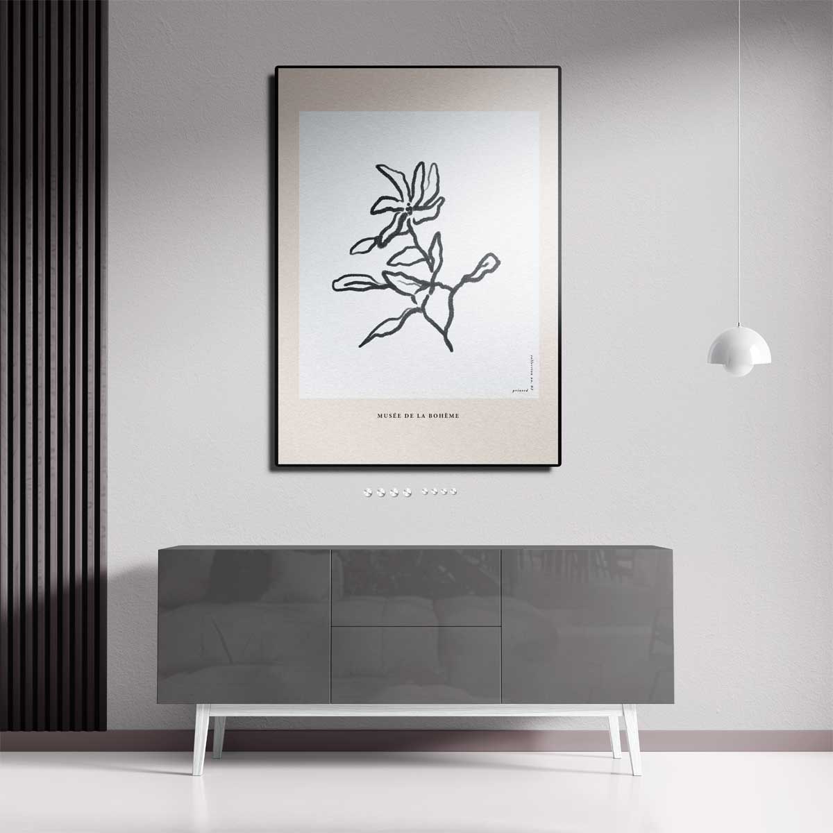 Elegante Bloemillustratie Kunstwerk-canvas-dibond-plexiglas-wanddecoratie-WallArtistic