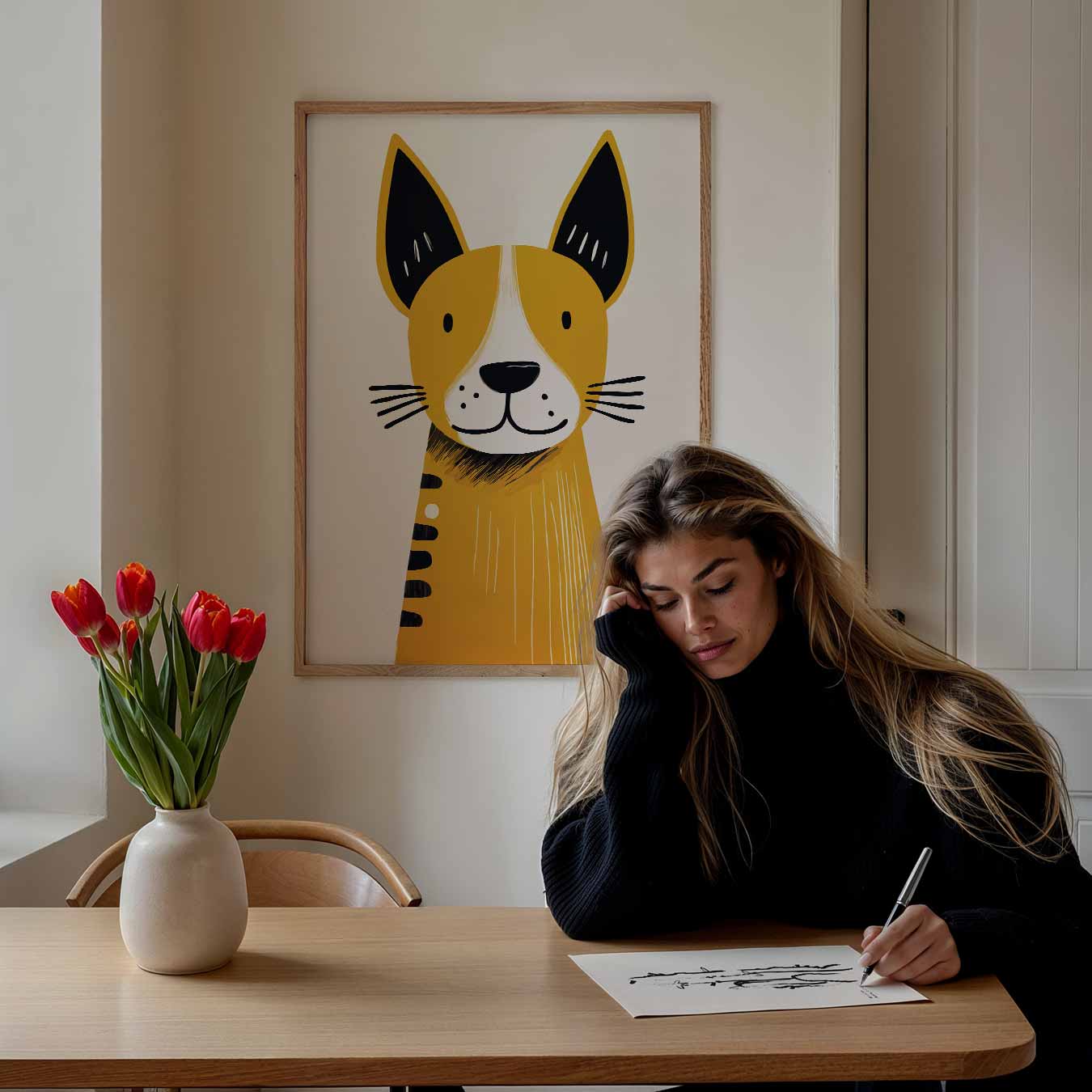 Schattige Cartoon Hond Poster-WallArtistic