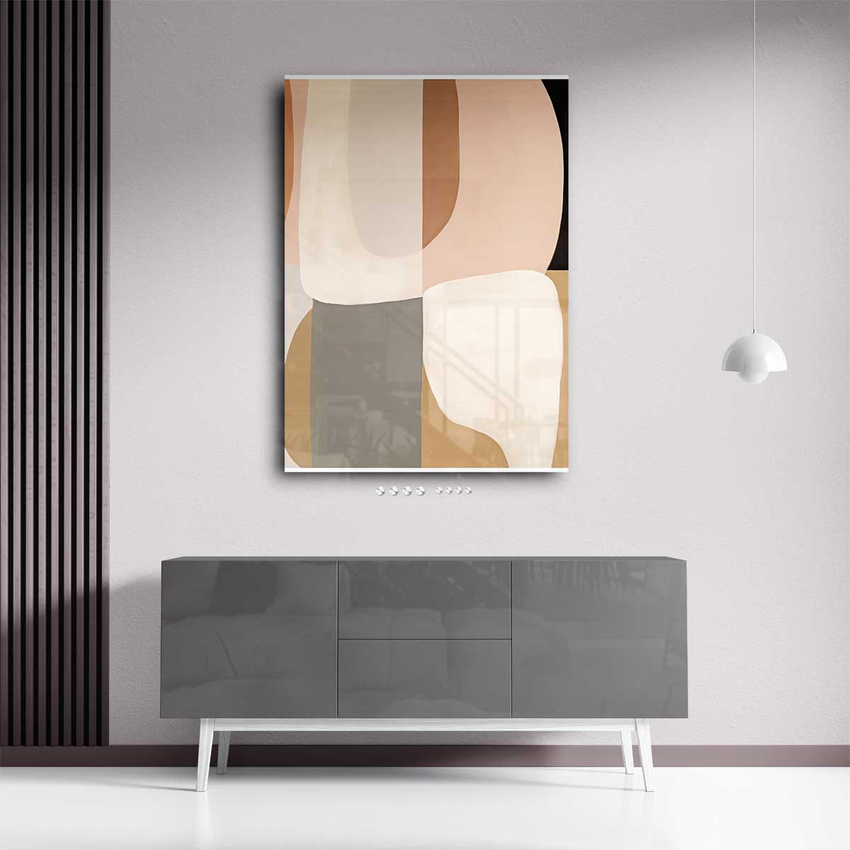 Minimalistische Abstractie in Aardetinten Kunstwerk-canvas-dibond-plexiglas-wanddecoratie-WallArtistic