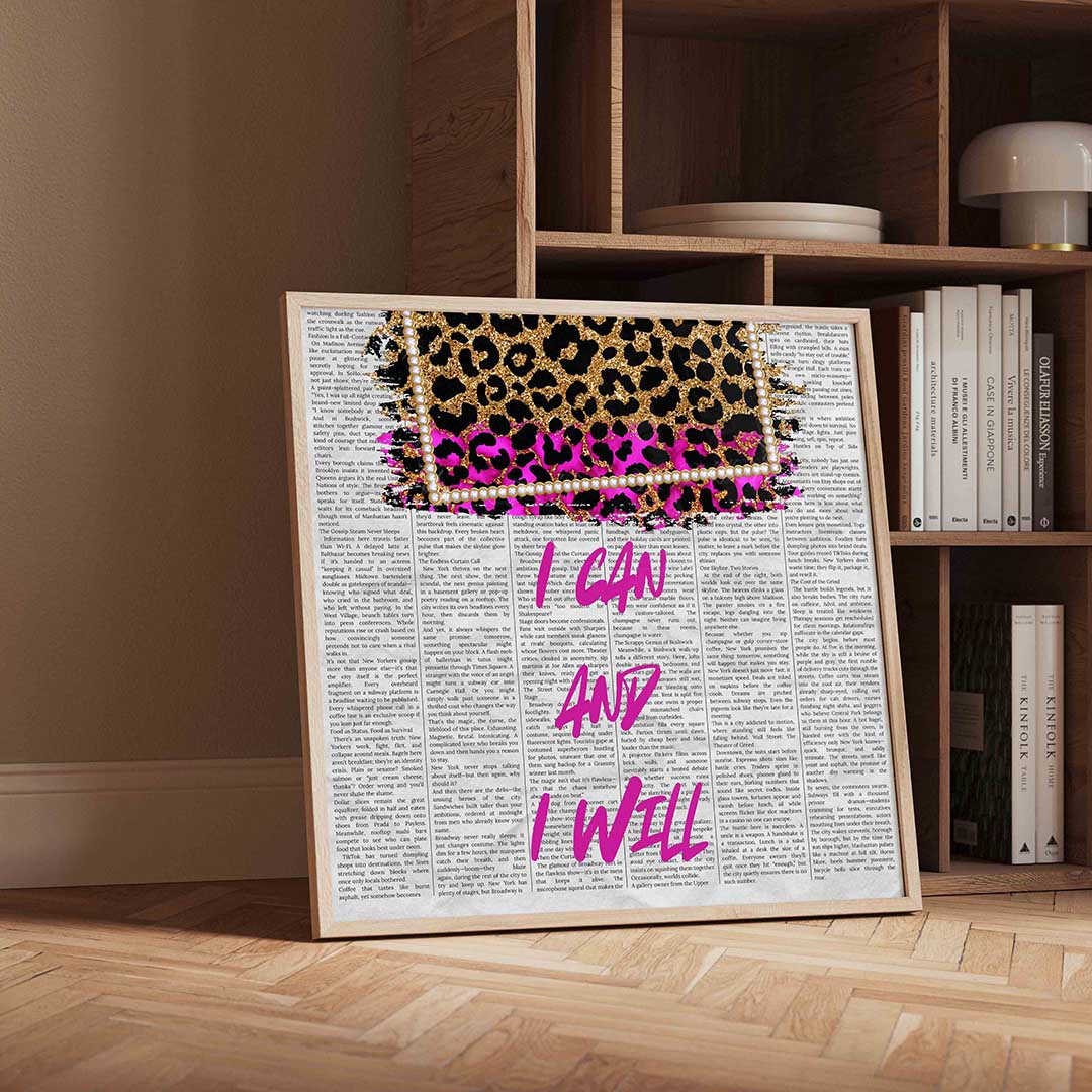Luipaardprint en tekst Poster