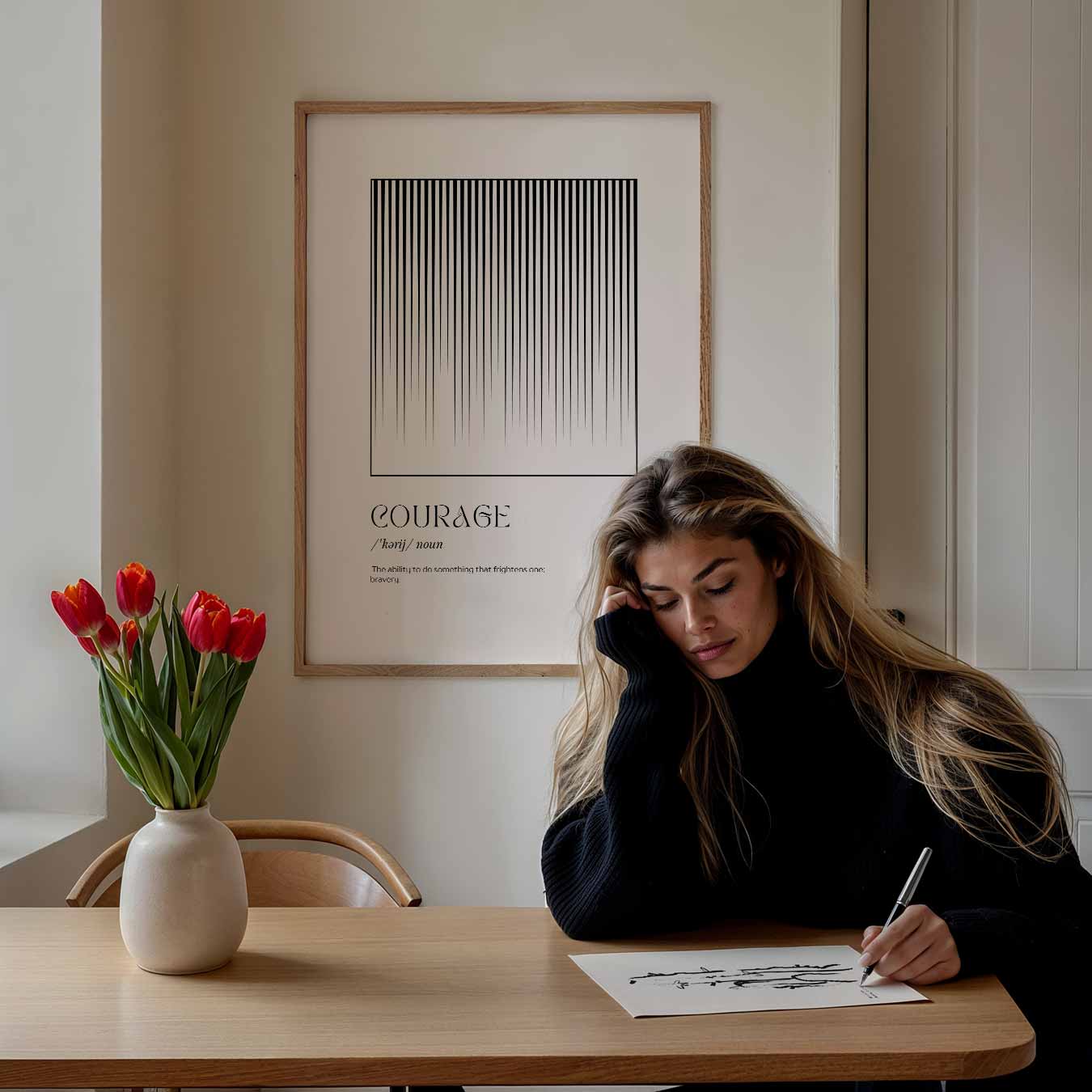 Minimalistische Moed Poster-WallArtistic