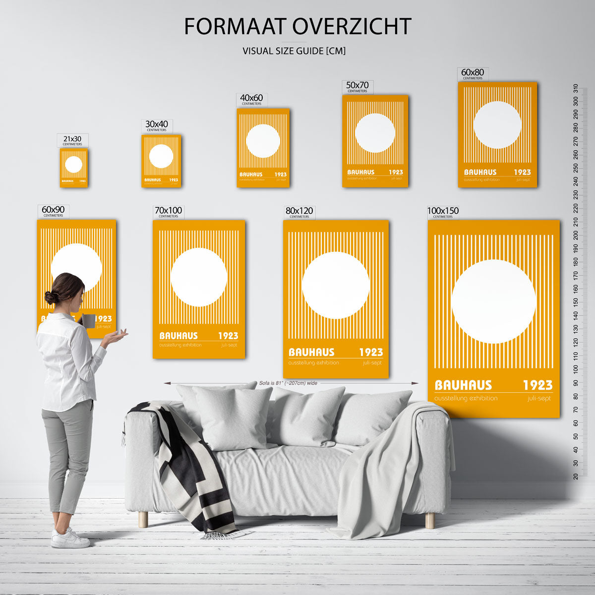Lijnen en cirkel Poster
