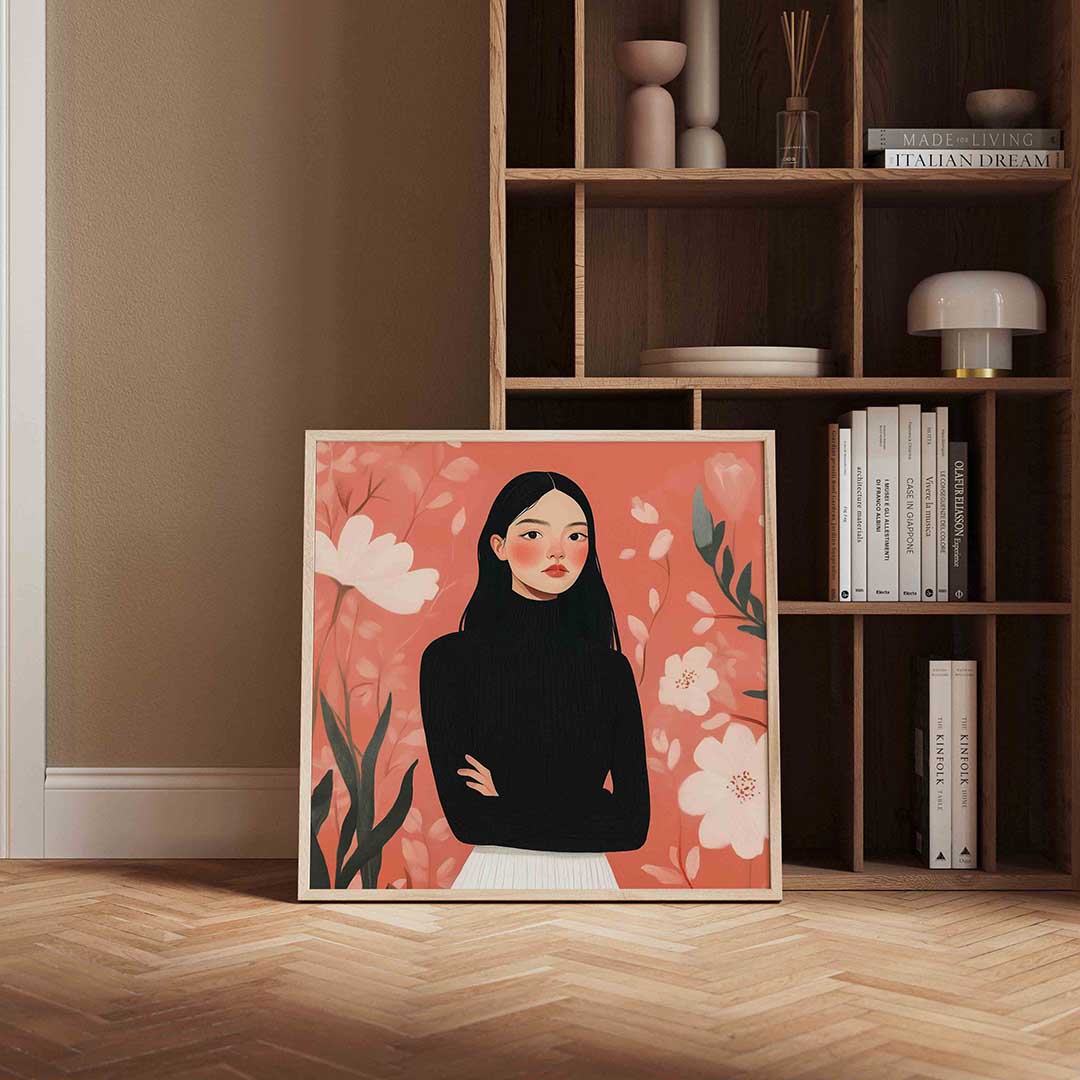 Vrouw met bloemen Poster