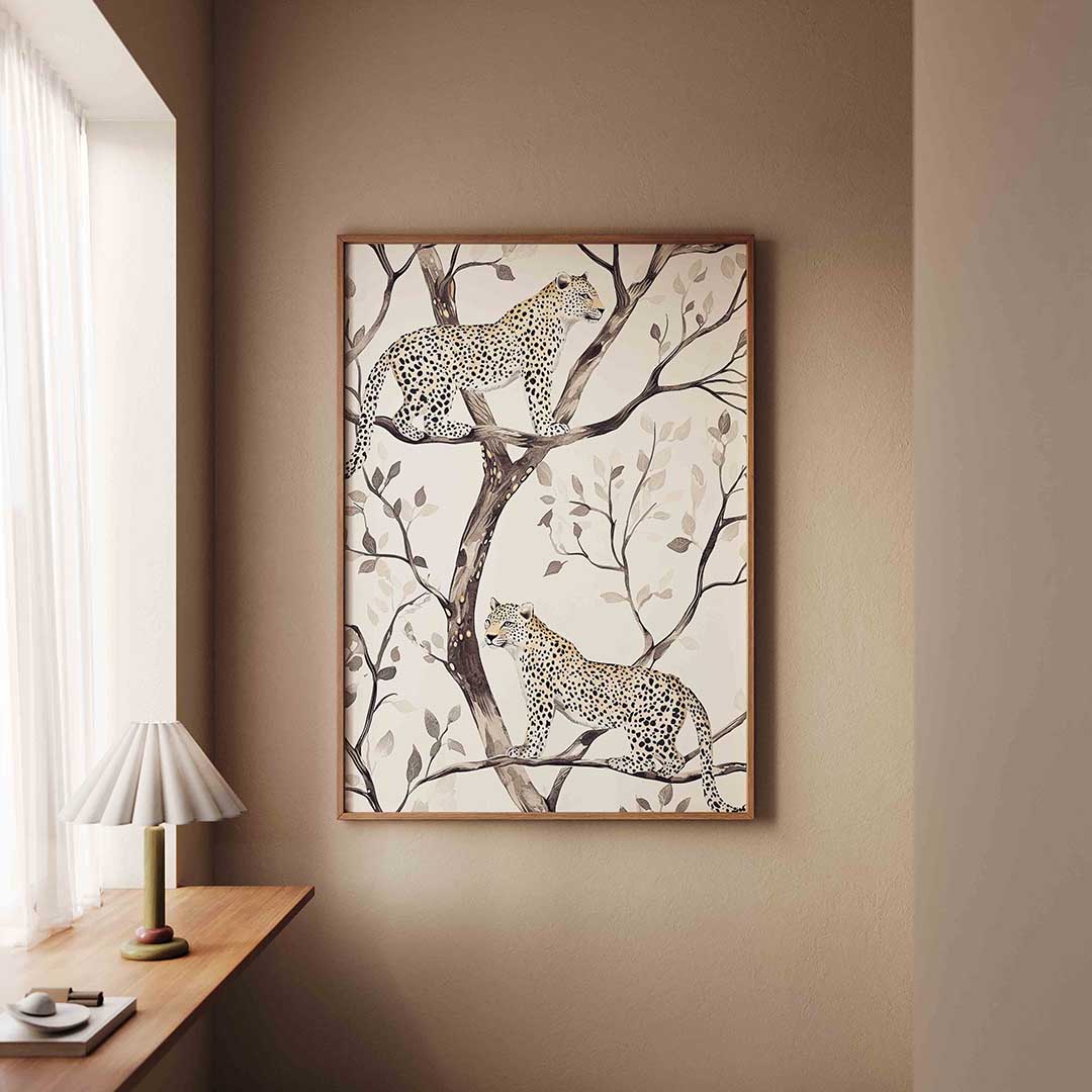 Luipaarden op takken Poster