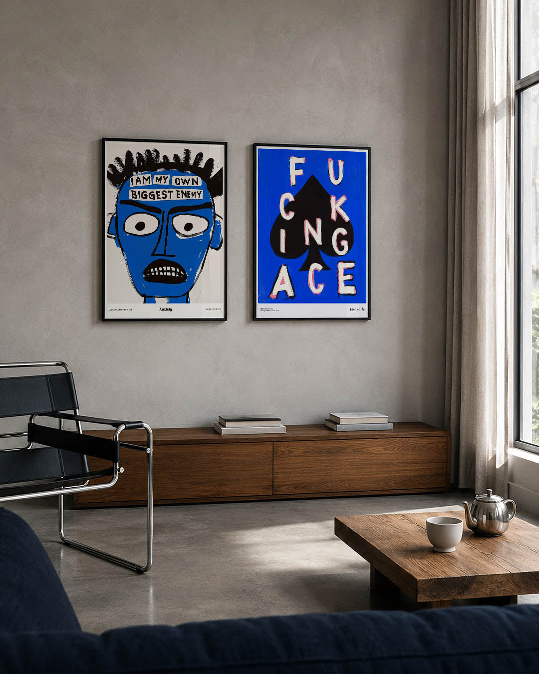 Expressieve gezichtsuitdrukking Posterset
