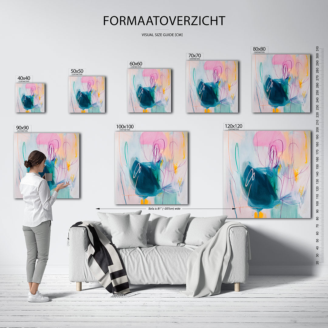 Dynamische kleurenexplosie Kunstwerk