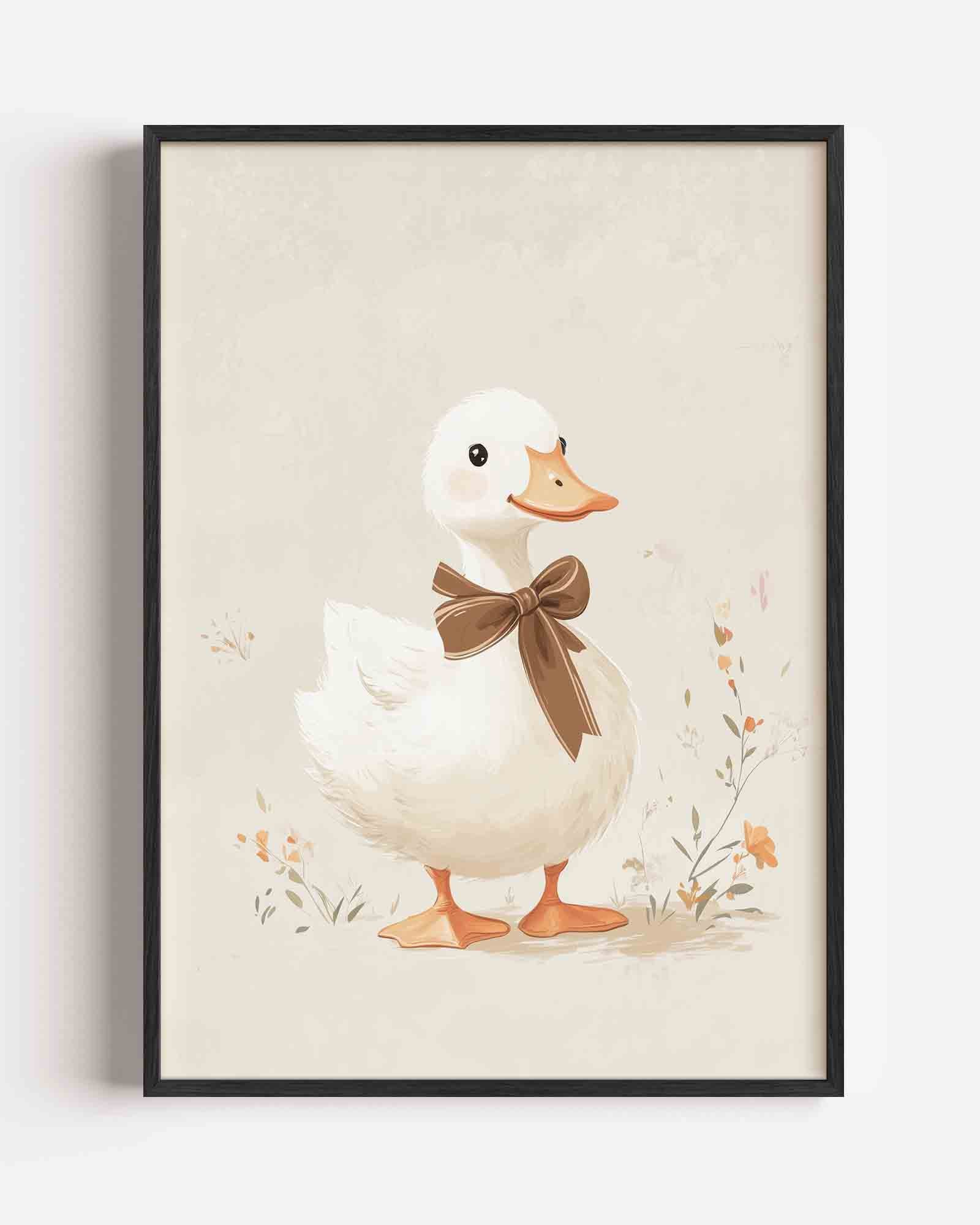 Eend met strik Poster
