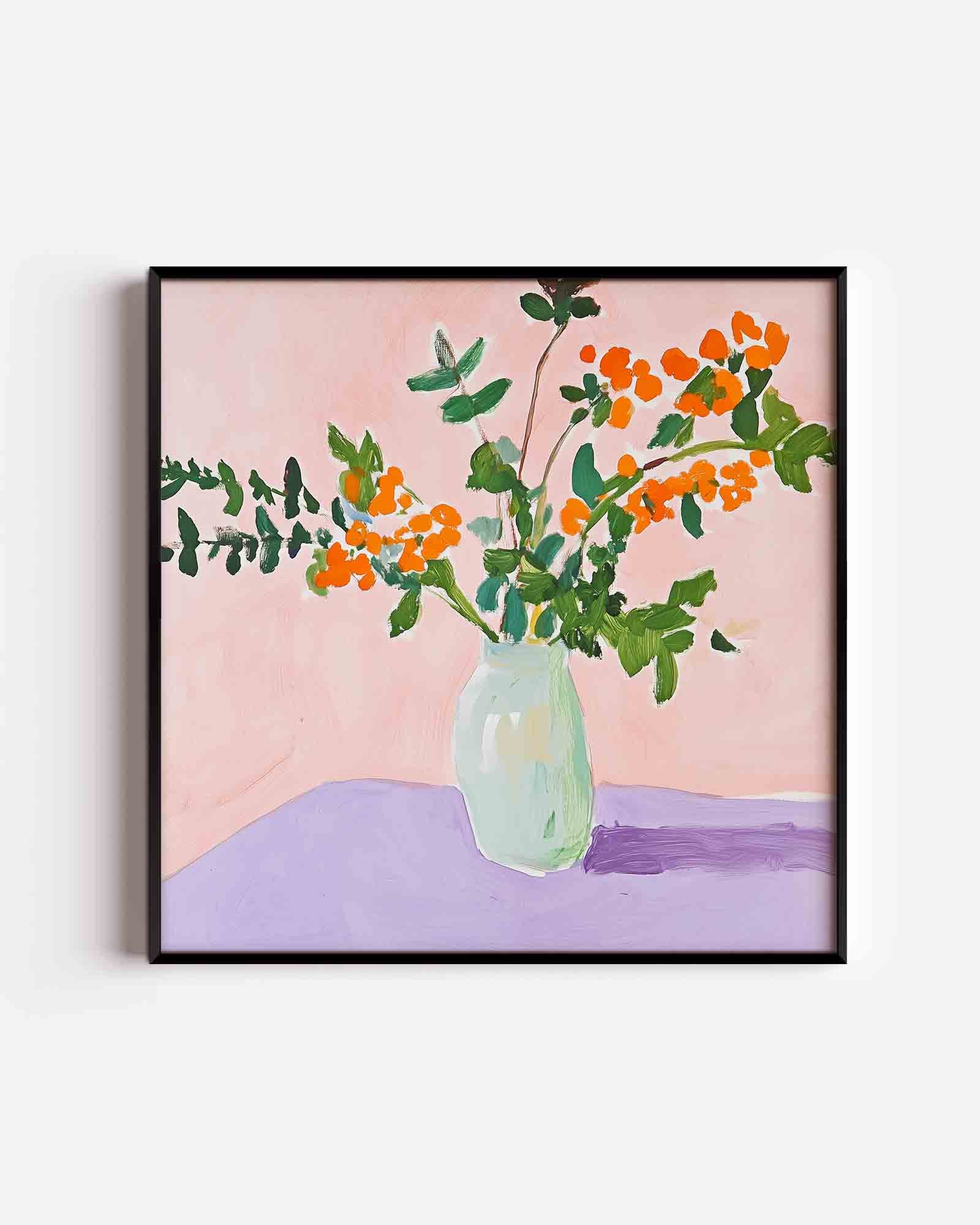 Bloemen in vaas Poster