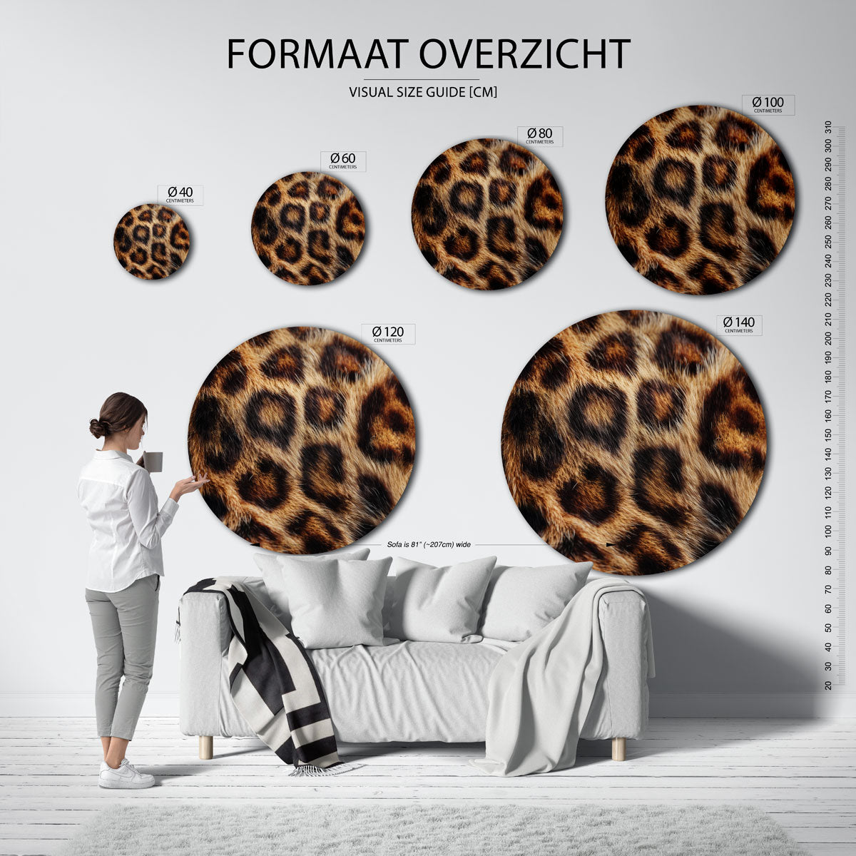 Luipaardprint Muurcirkel