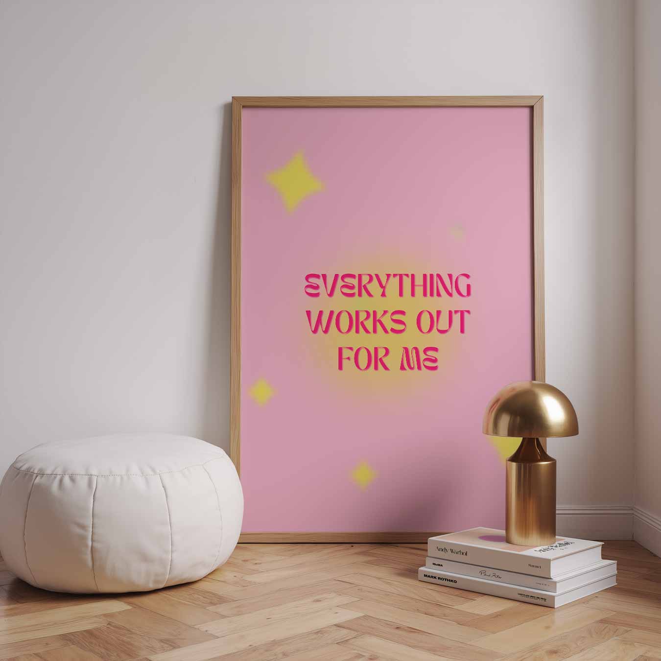Inspirerende Roze Positiviteitsposter-WallArtistic