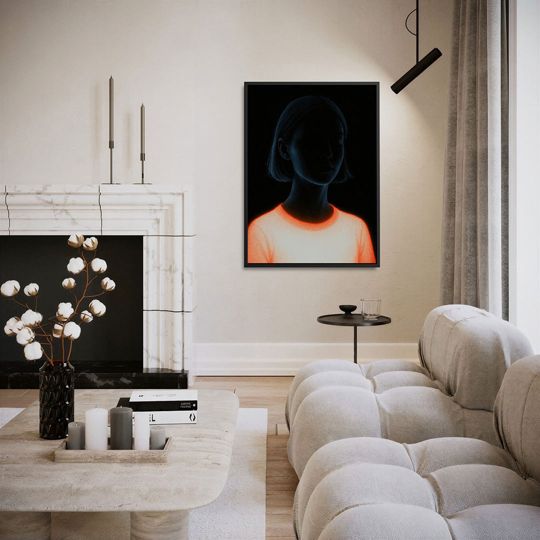 Neon silhouet portret Kunstwerk