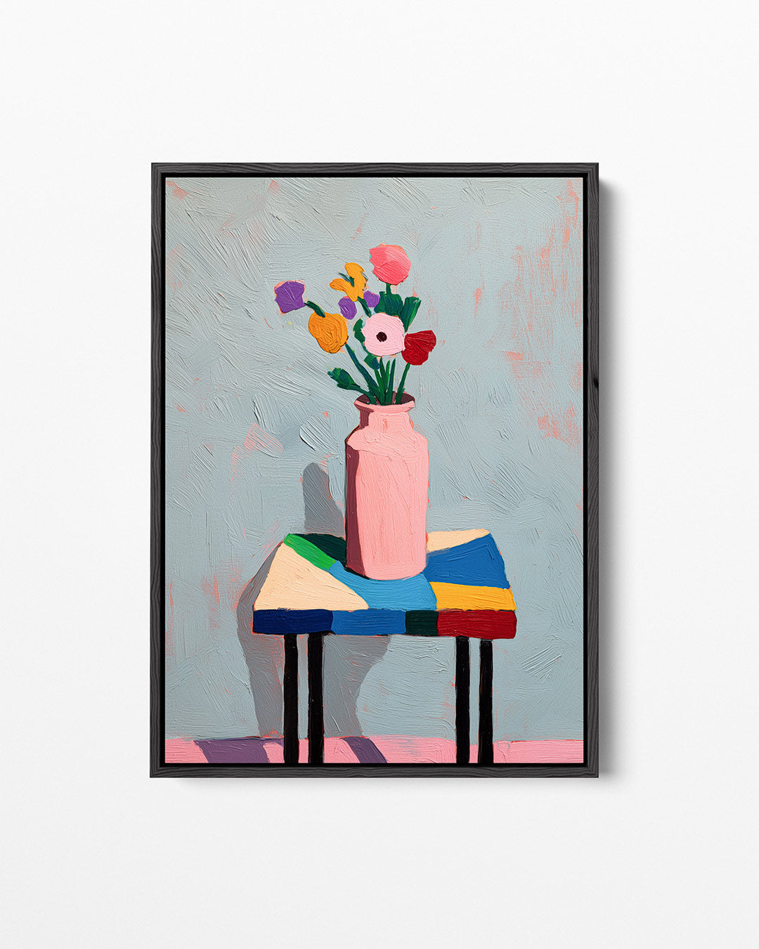 Kleurrijke bloemenvaas Kunstwerk