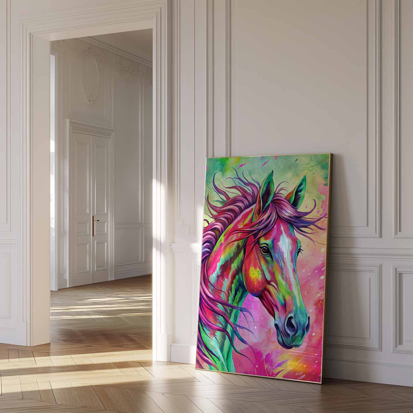 Kleurvolle Paardenkracht Poster-WallArtistic