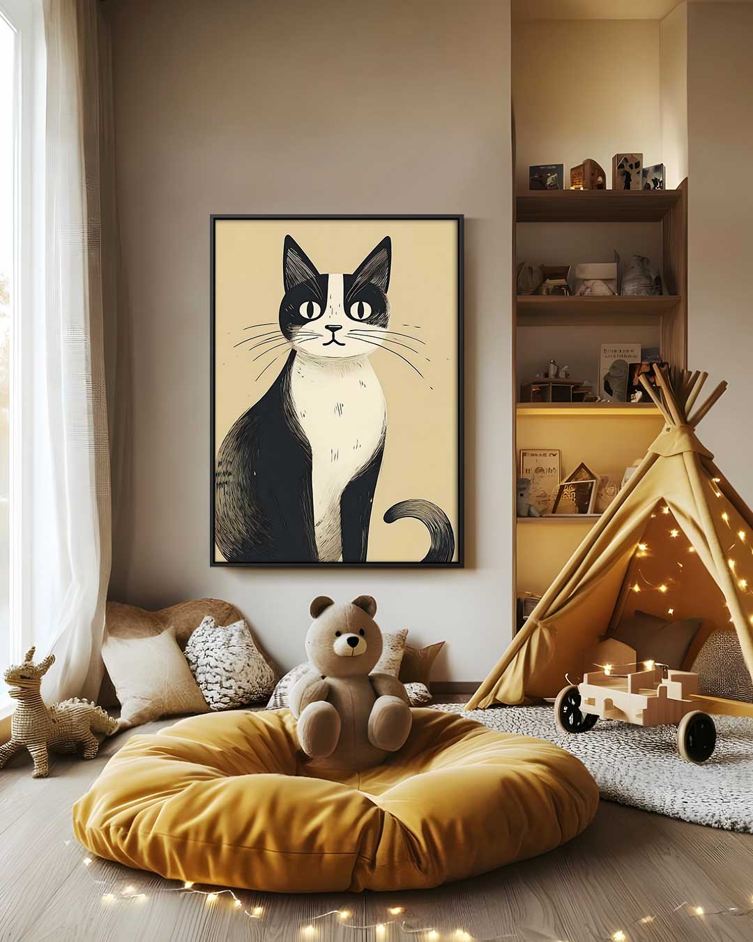 Zeitlose Katze auf Tapetenkunst