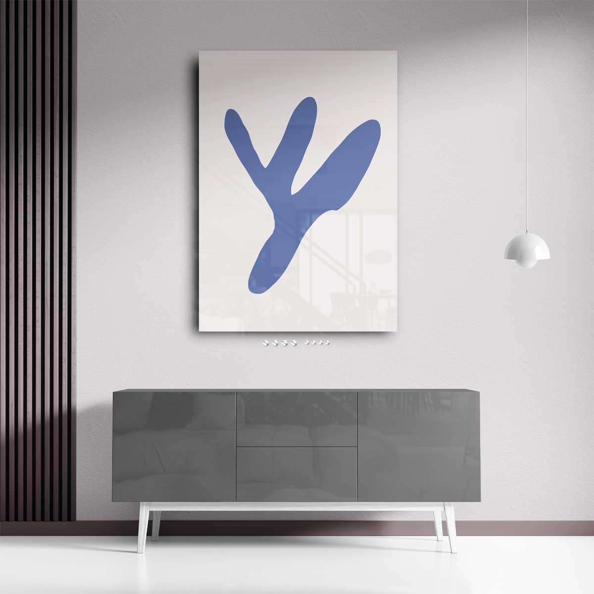 Blauwe Abstracte Vormen Kunstwerk-canvas-dibond-plexiglas-wanddecoratie-WallArtistic