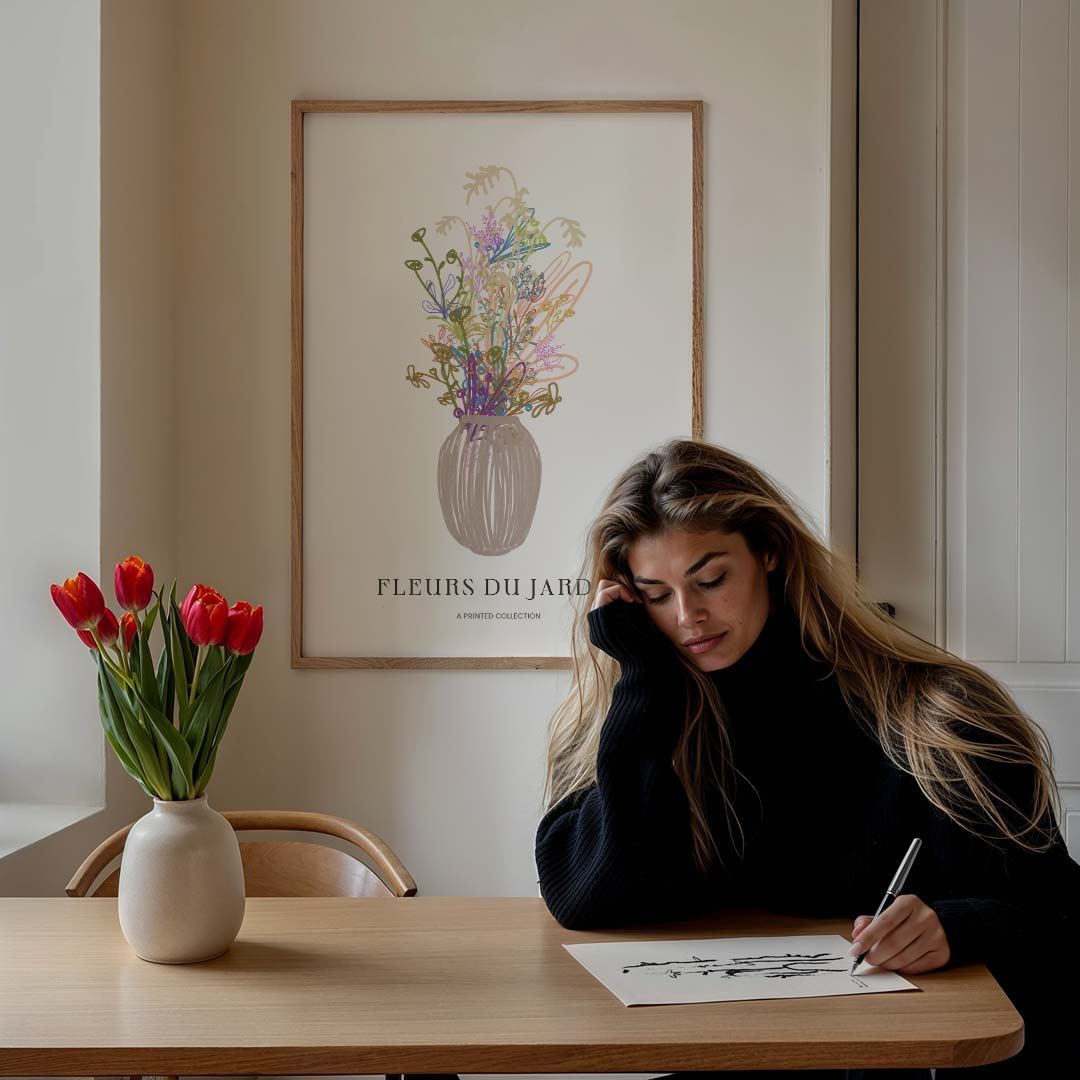 Bloemige Tuindromen Poster-WallArtistic