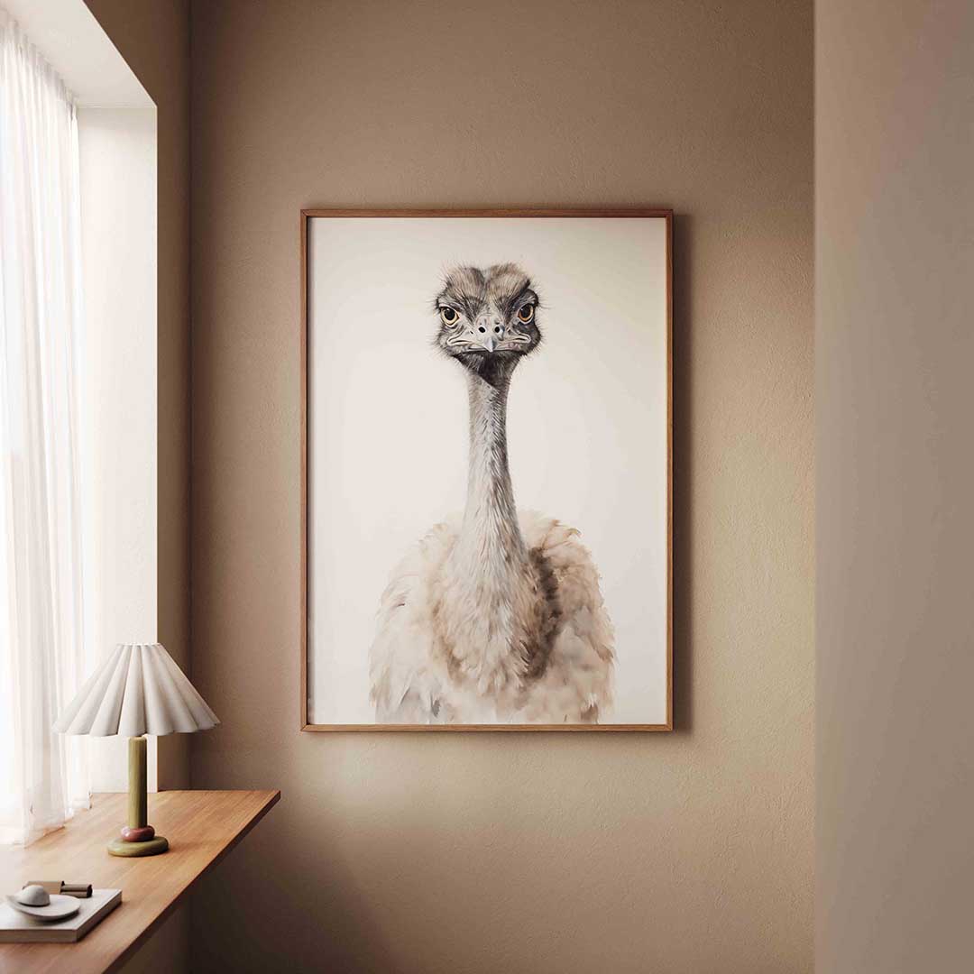 Struisvogel portret Poster