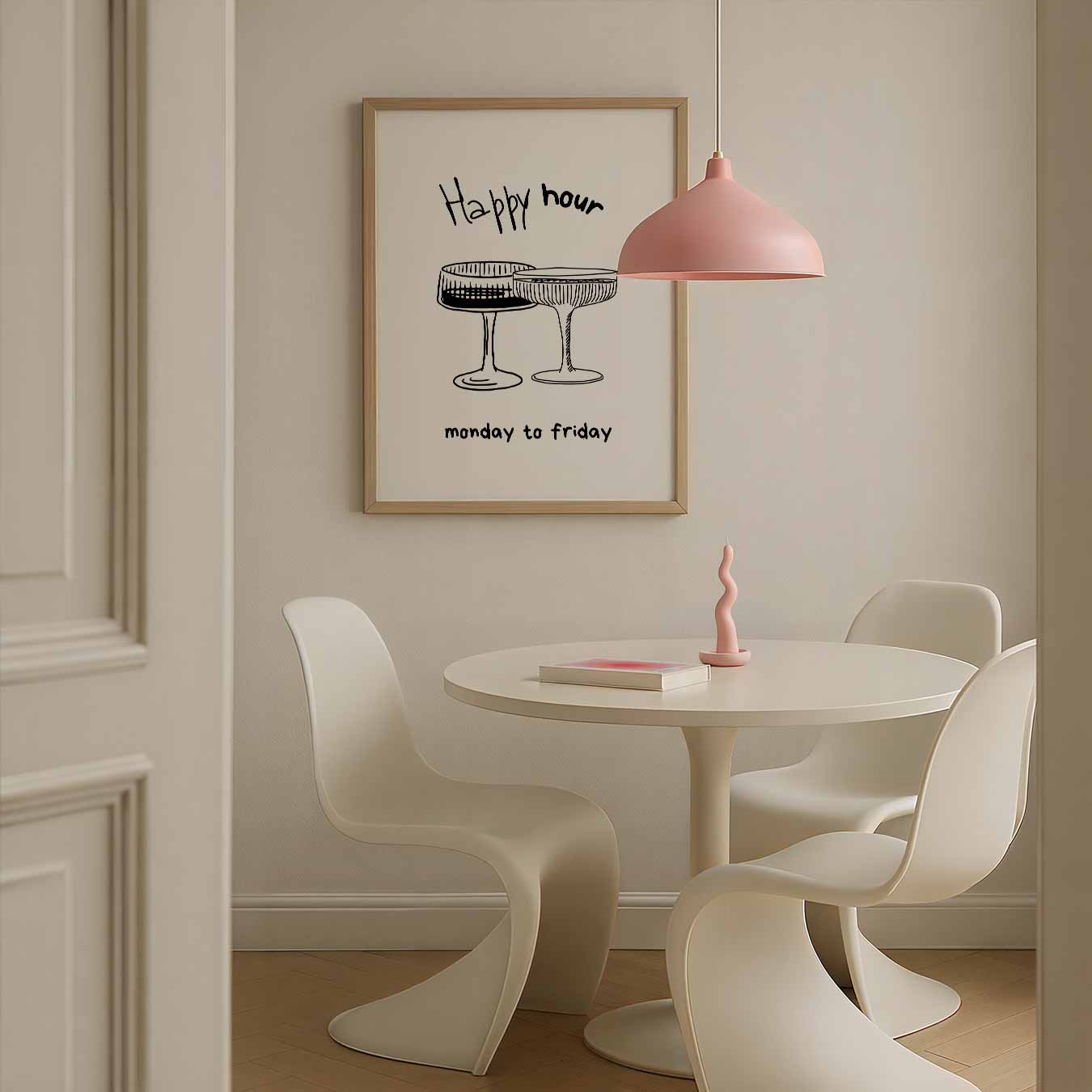 Happy Hour Illustratie Poster-WallArtistic