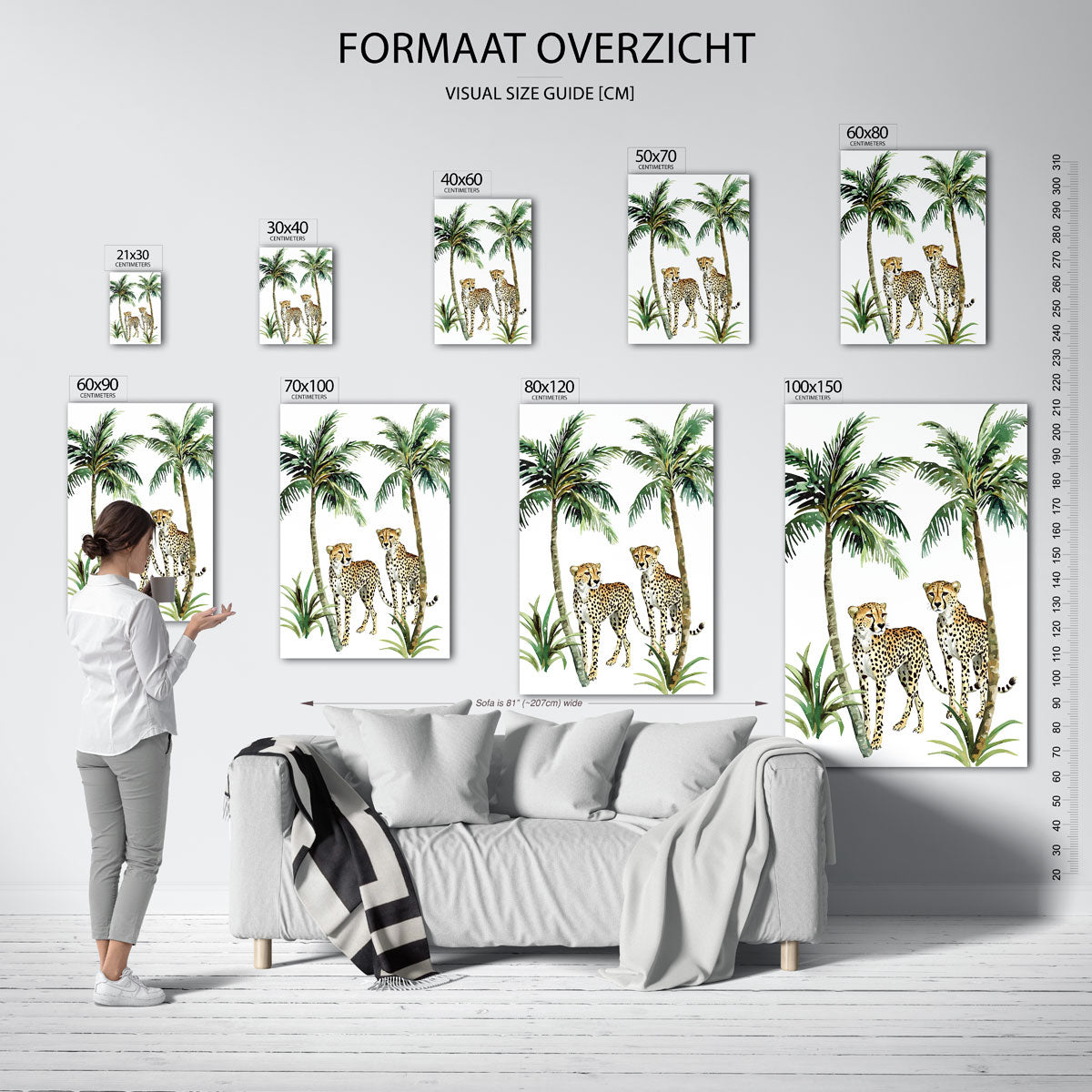 Luipaarden en palmbomen Poster