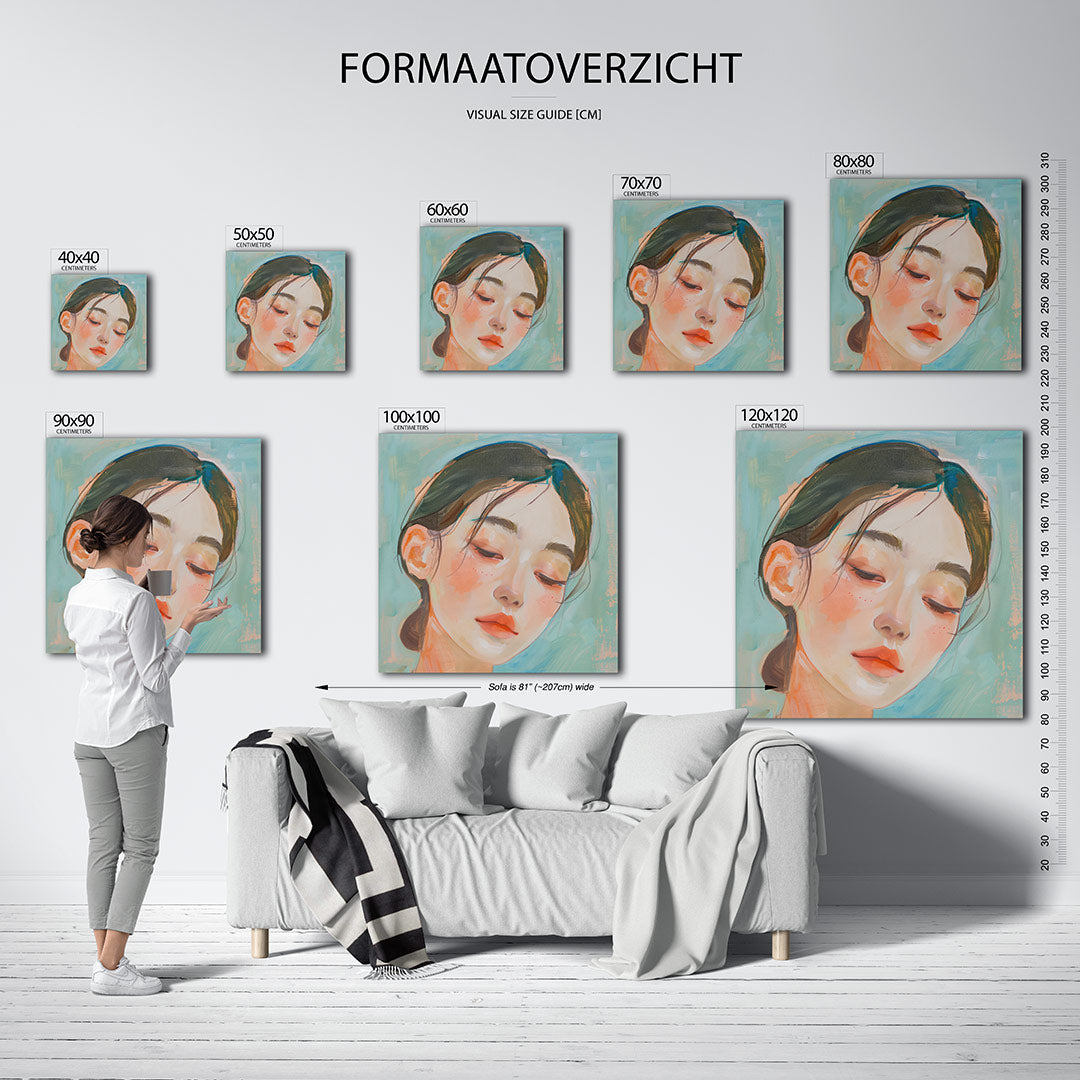 Dromerige portretstudie Kunstwerk