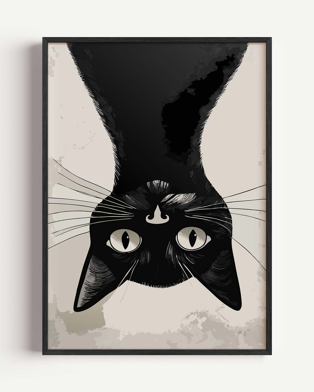 Schattige Omgekeerde Kat Poster-WallArtistic