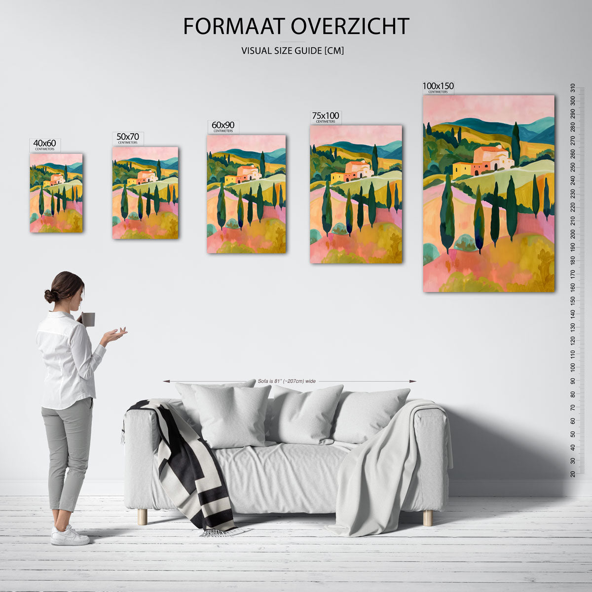 Landschap met heuvels Kunstwerk