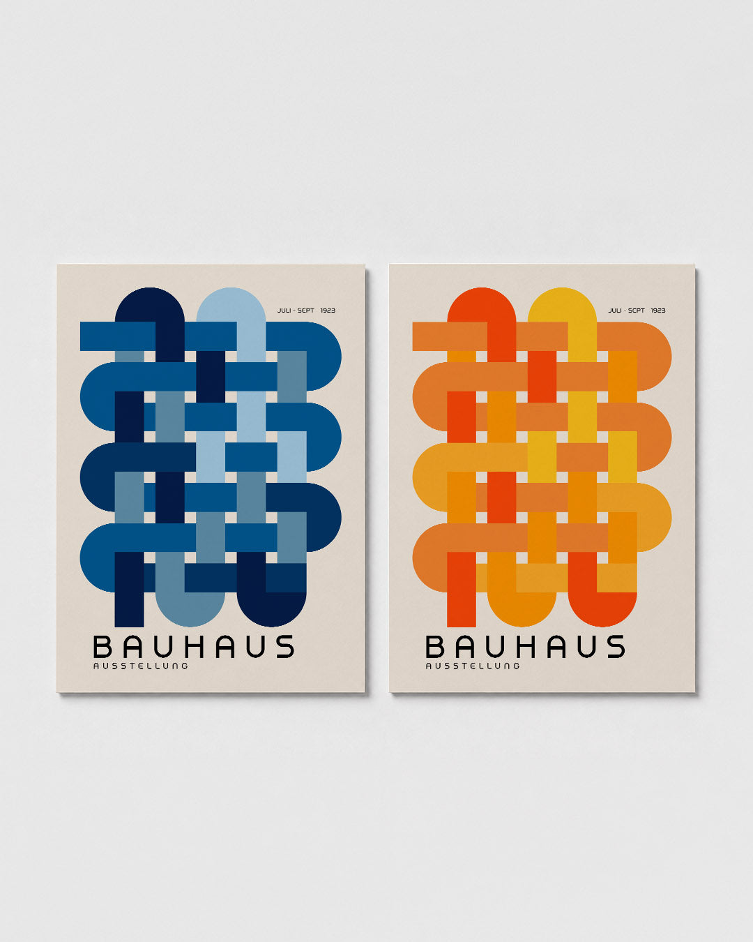 Vlechtwerk in blauw Posterset